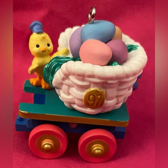 Easter Hallmark Keepsake Ornament 1997 Colorful Coal Car #2 in Cottontail Series - Picture 4 of 9
